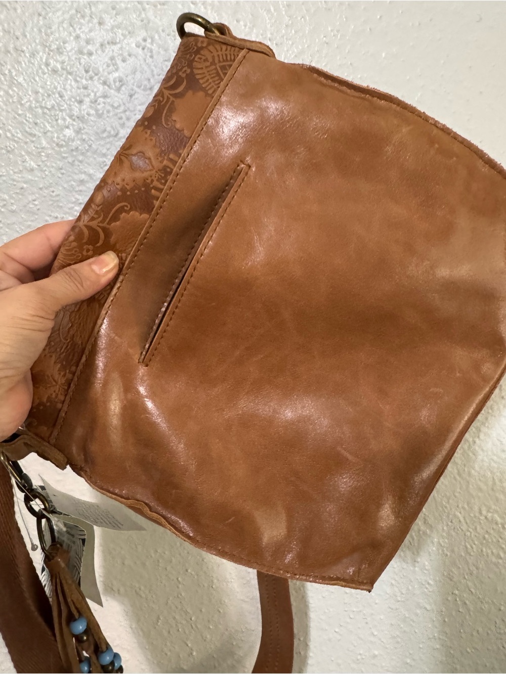 The Sak Brown Floral-Embossed Crossbody Bag with Tassel - Picture 6 of 15